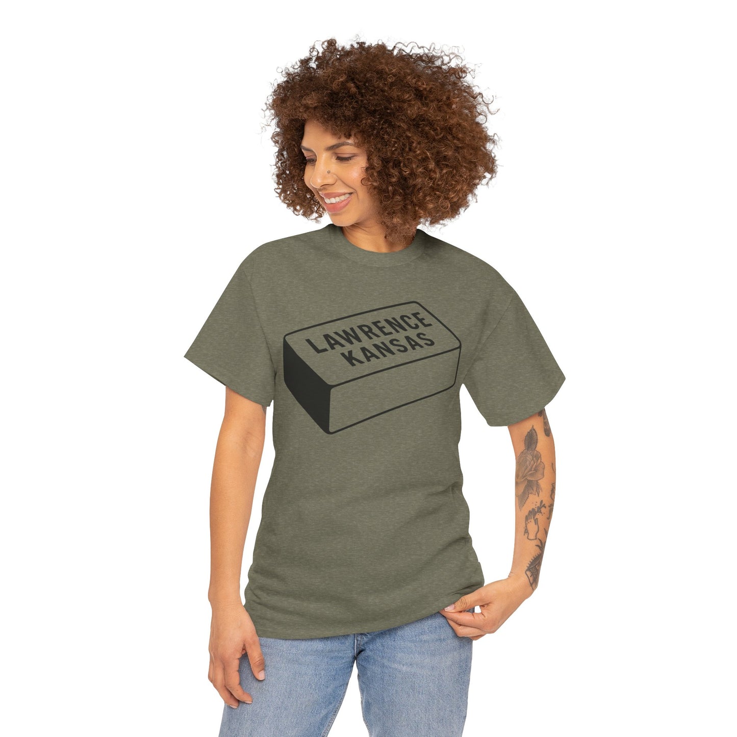 Lawrence Kansas Brick Tee - Large Logo